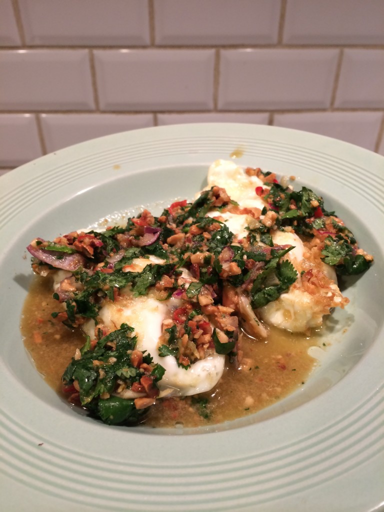 Deep Fried Eggs With Peanut Chilli Sauce