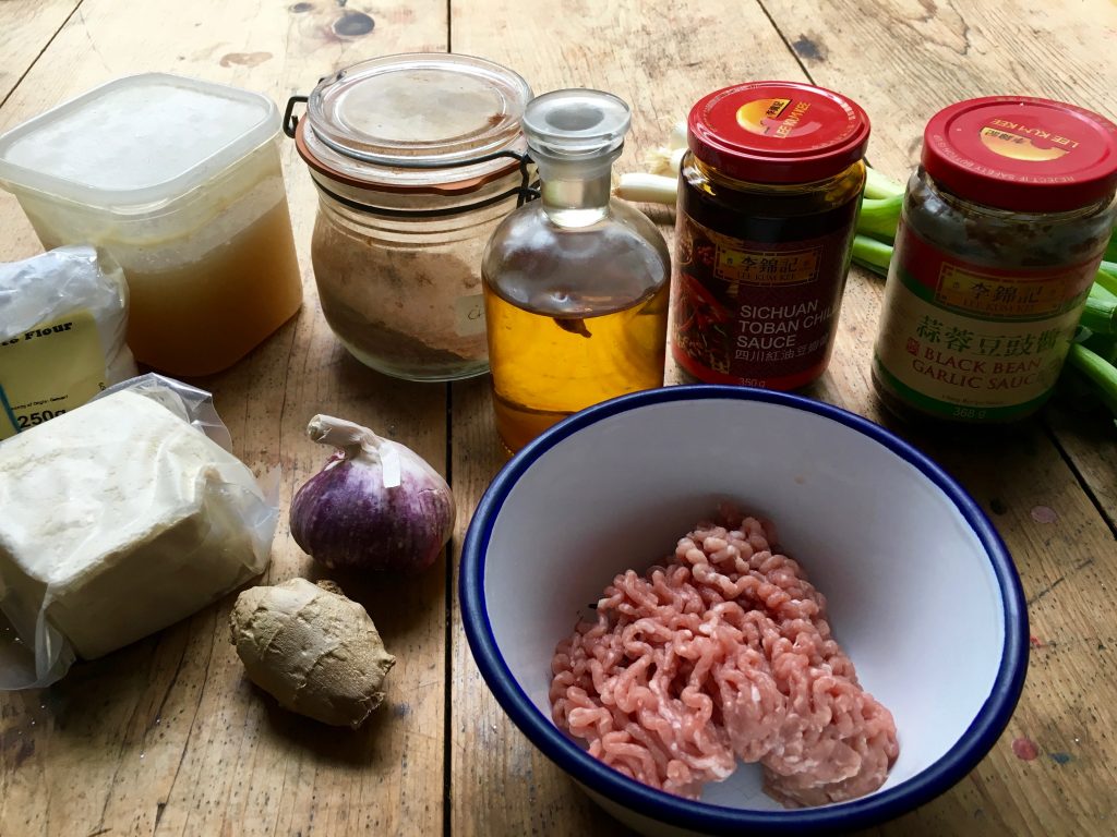 Mapo Tofu ingredients